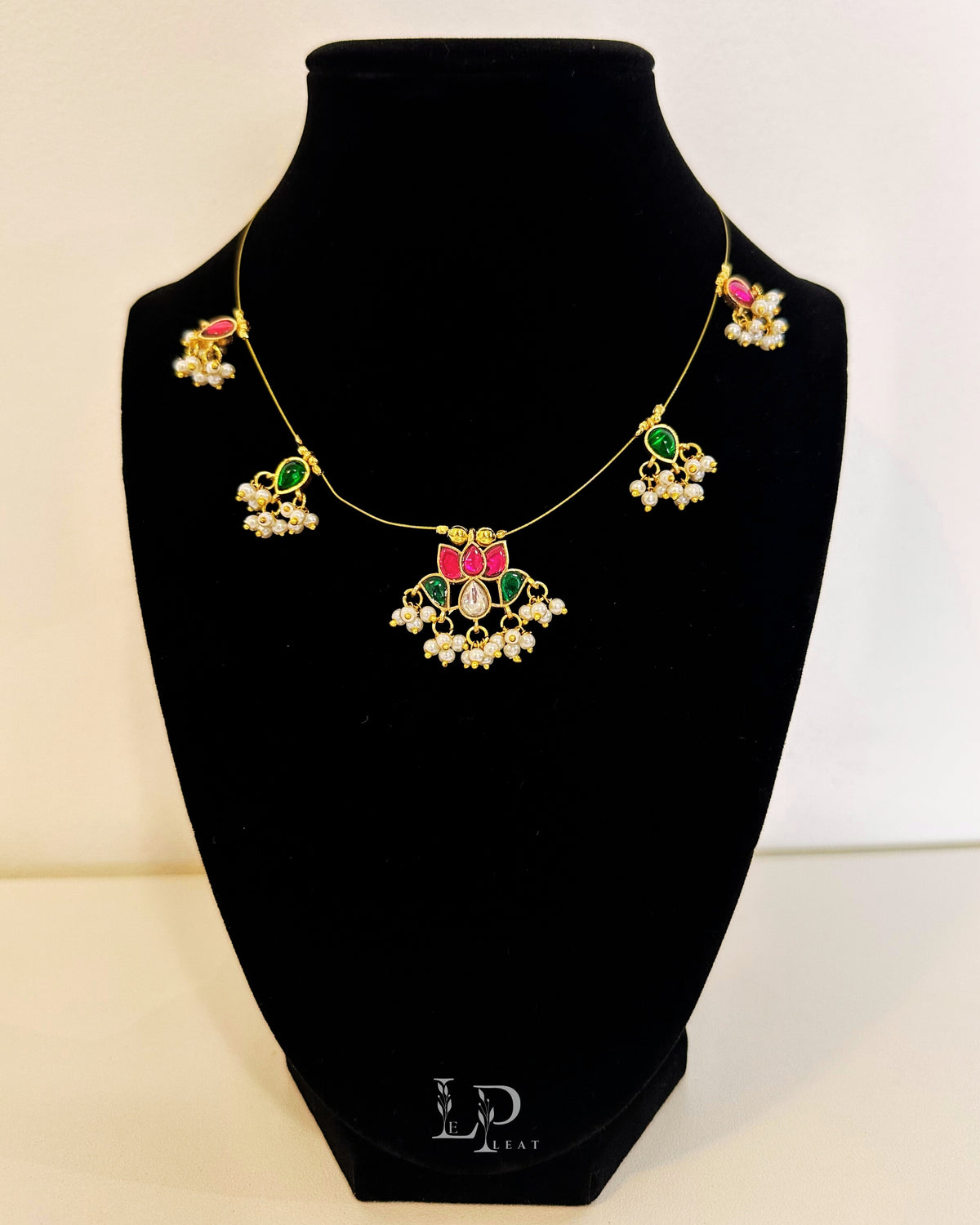 Amara | Delicate Thin Necklace with Lotus Pendant