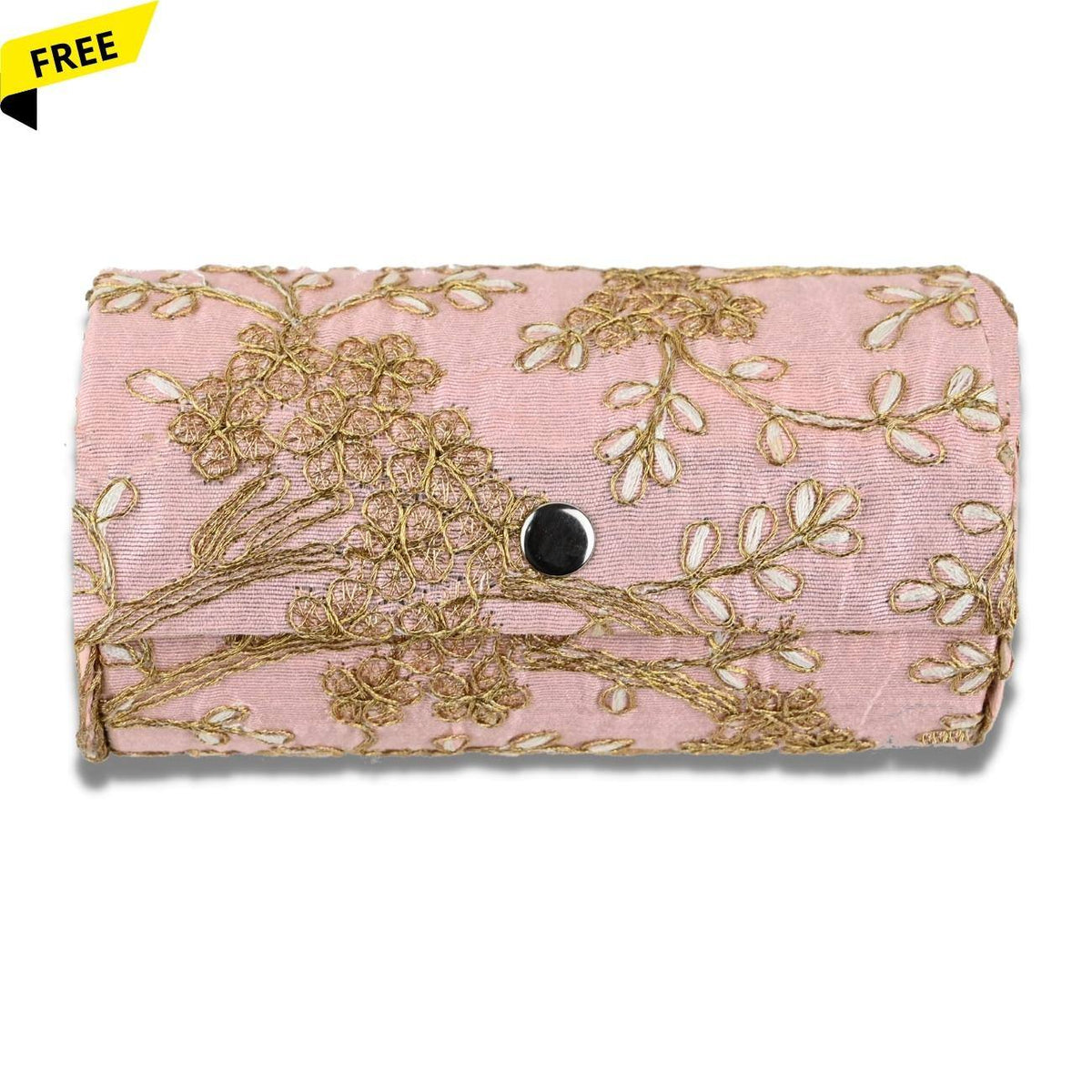 Silk thread bangle box in pink color with snap buttons to store silk thread bangles. A free add-on with every purchase of silk thread bangles set.